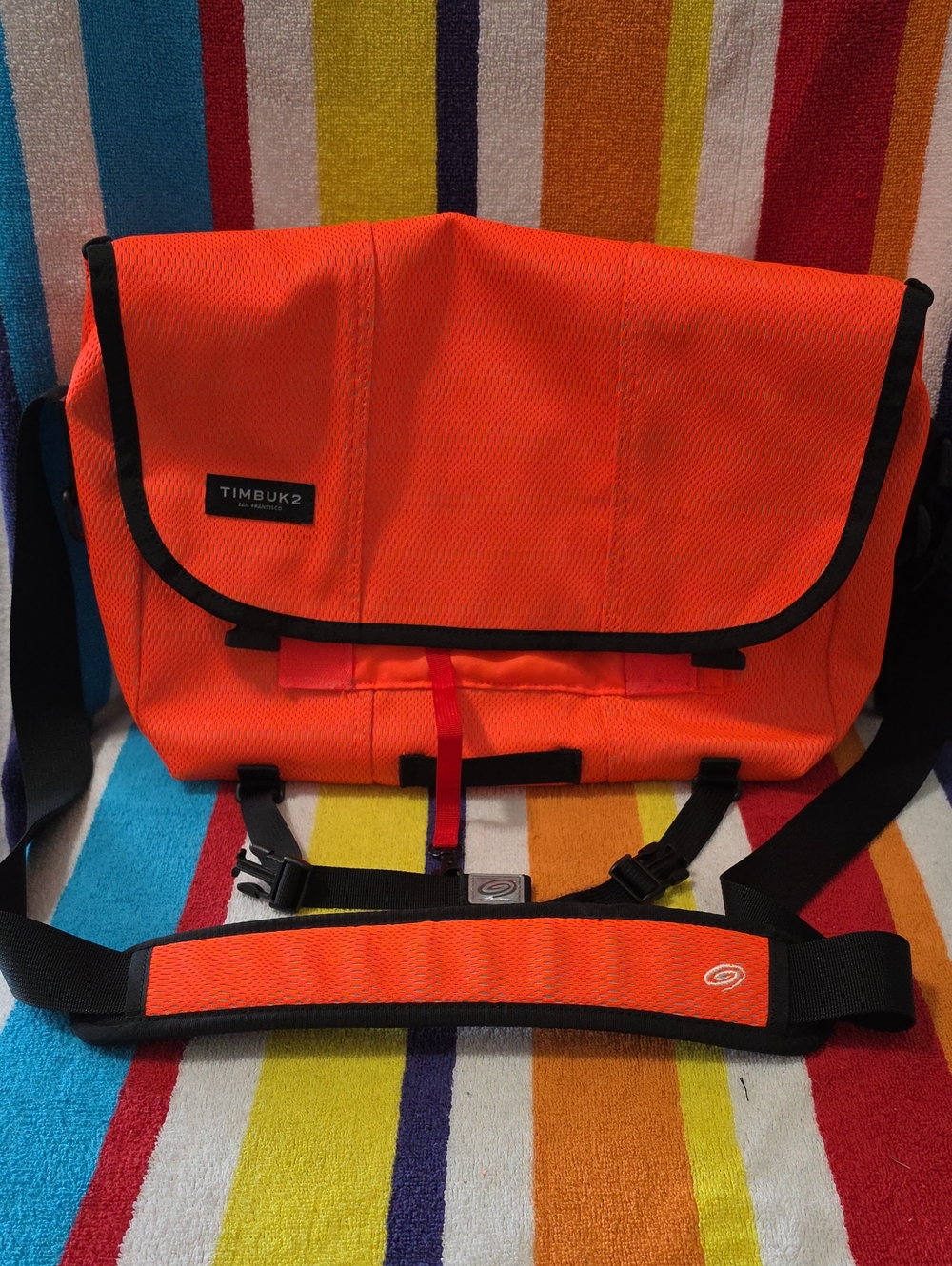 Timbuk2 Classic Messenger Bag M-Fluorescent Orange with Laptop Sleeve - EUC